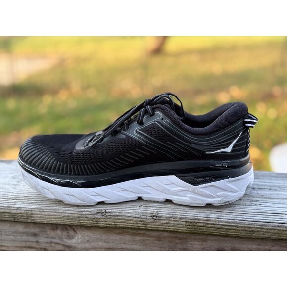 HOKA Bondi 7 Men’s Size 10 Black Athletic Shoes Comfort Walking Shoes - Picture 9 of 16